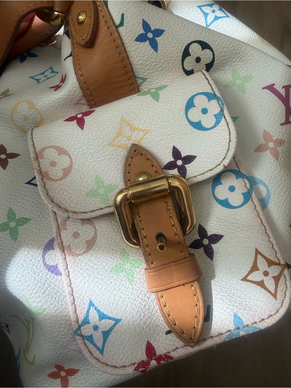 Louis Vuitton x Murakami Vintage White Multicolor Monogram LV Noe Bucket Bag - Picture 10 of 16
